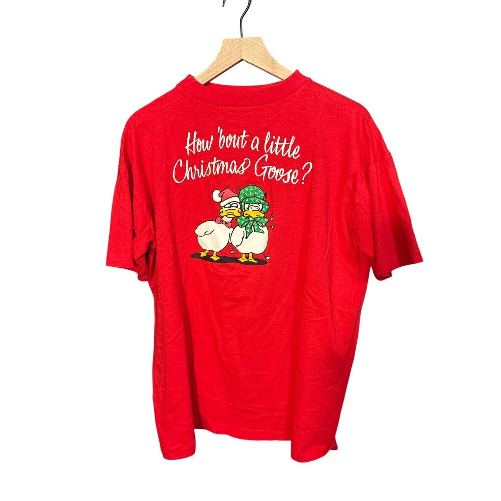 Vintage Ground Control Red Christmas Goose T-Shirt XL‎